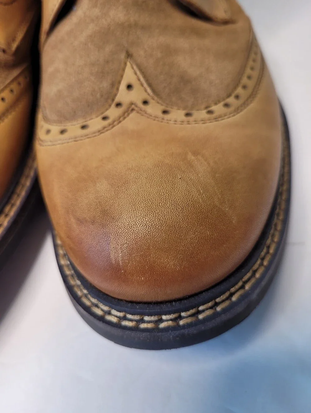 Mark Nason Los Angeles Ithaca Beaufort Wing Tip Brogue Tan Boots Mens Size 11